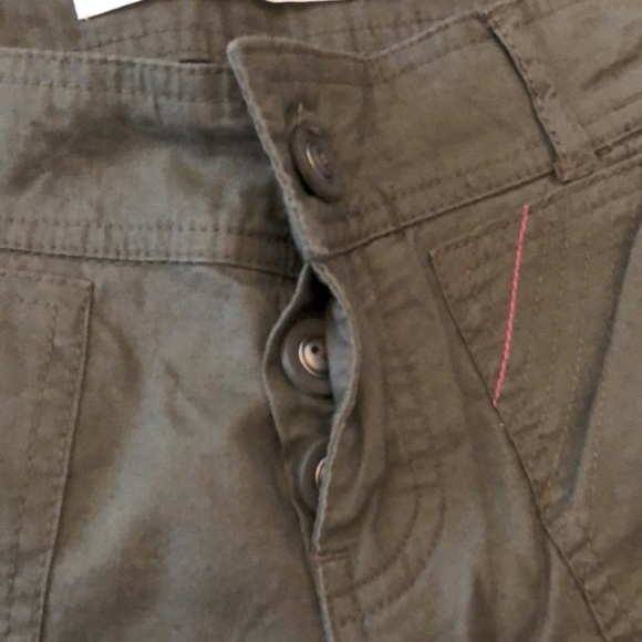 Roxy Button Fly Linen Blend Pants in Green Size 3 Juniors - Picture 8 of 17